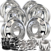 24” Forged Oval-Hole Wheel & Steel Adapter Kit – Fits 1984–1997 Ford F-350 Dually (6-Wheel Set with Cap Options)